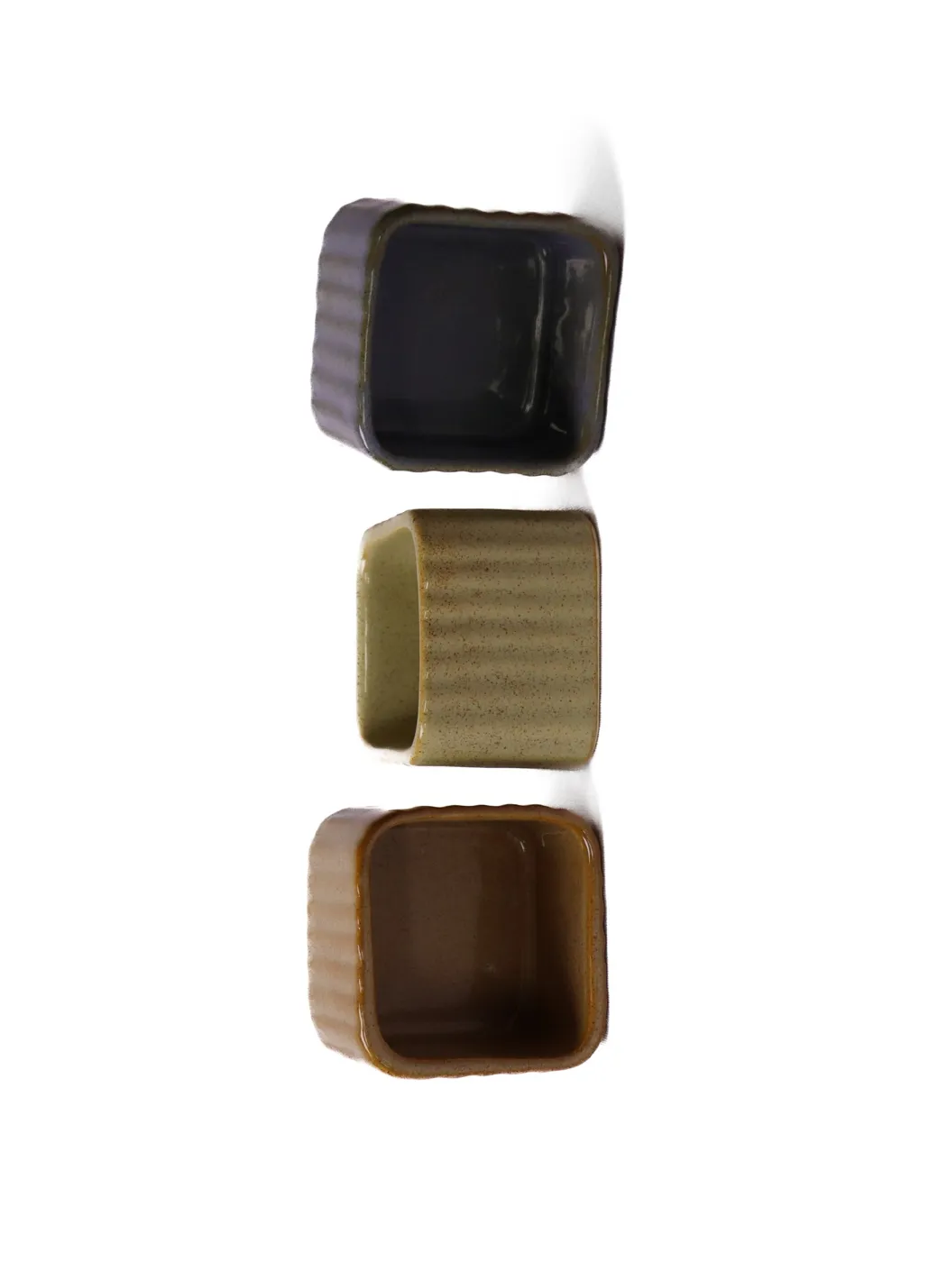 Blue Olive Beige Brown Square Mini Bowl