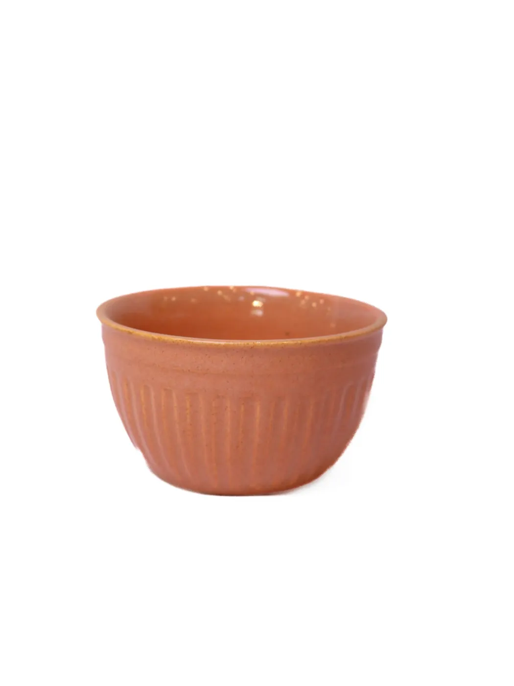 Burnt Orange Ribbed Bowl
