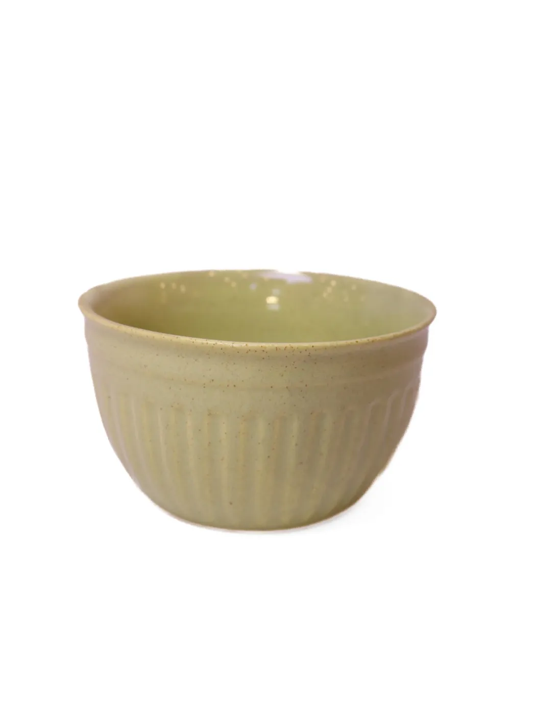 Muted Green Ribbed Bowl