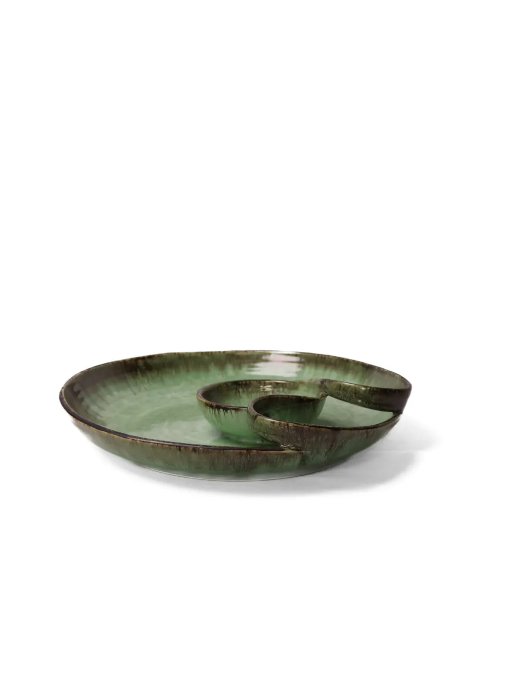 Reactive Green Deep Plate Bowl