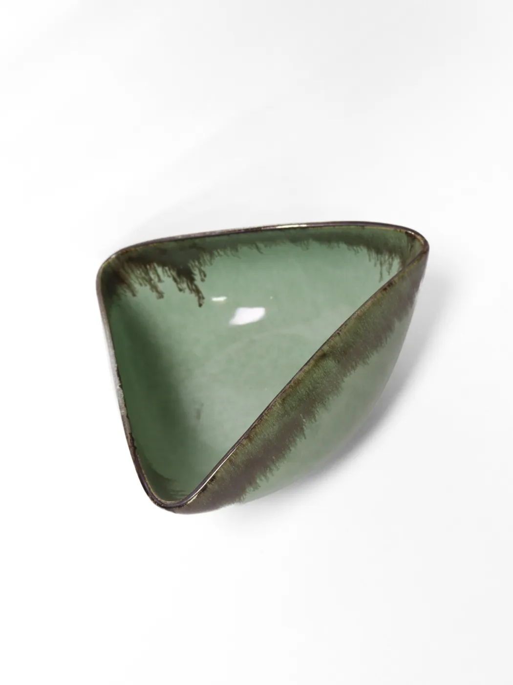 Reactive Green Triangle Bowl
