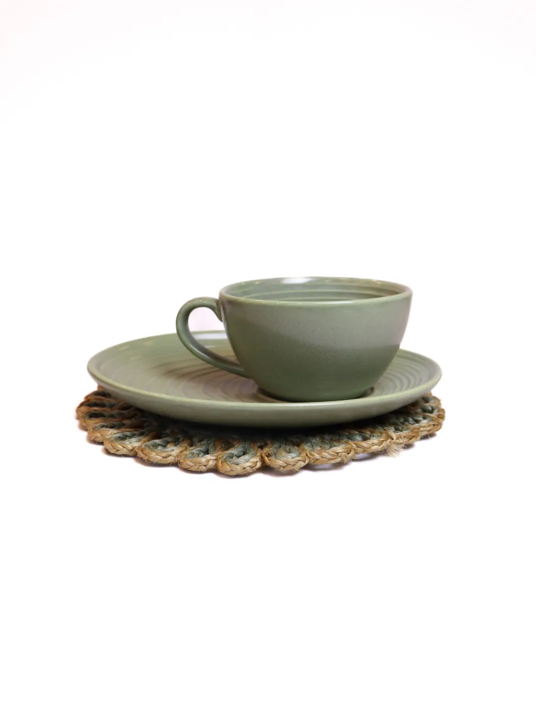 Dusty Green Cup & Saucer