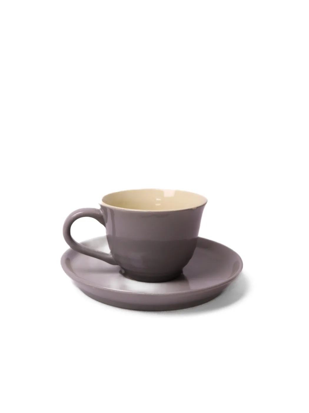 Muted Gray-brown Tea Cup And Saucer