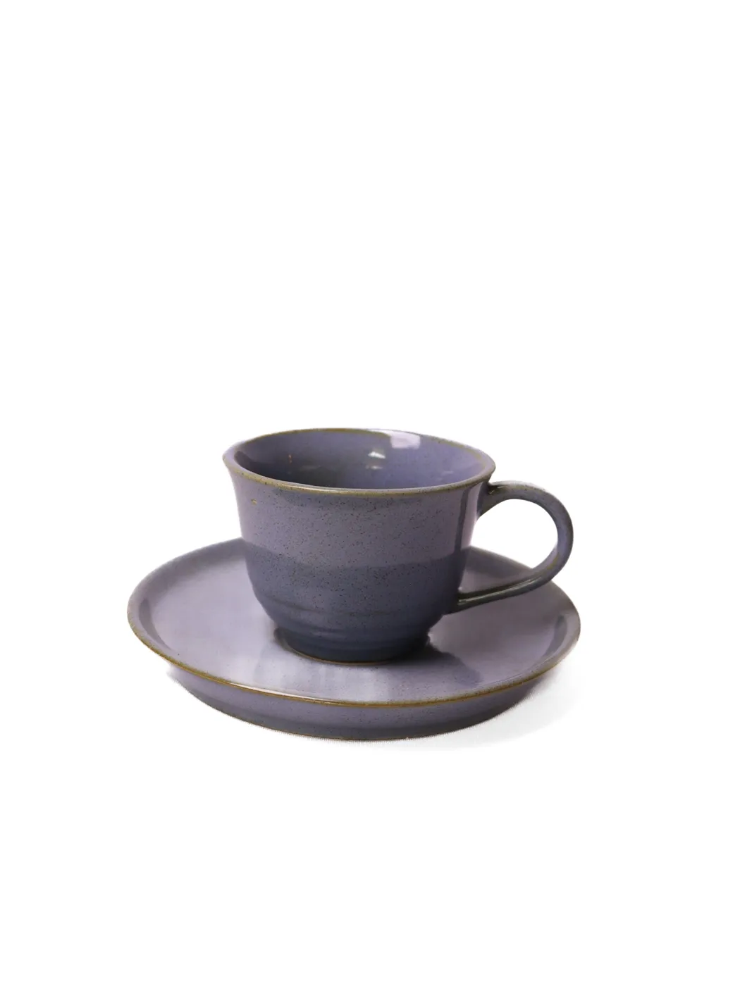 Purple-gray Tea Cup And Saucer