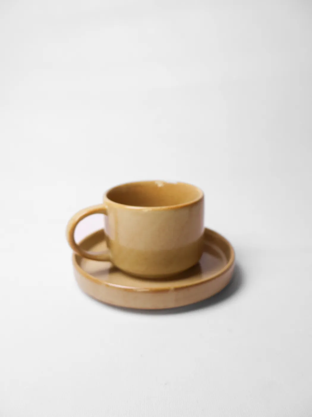Sandy Beige Tea Cup And Saucer