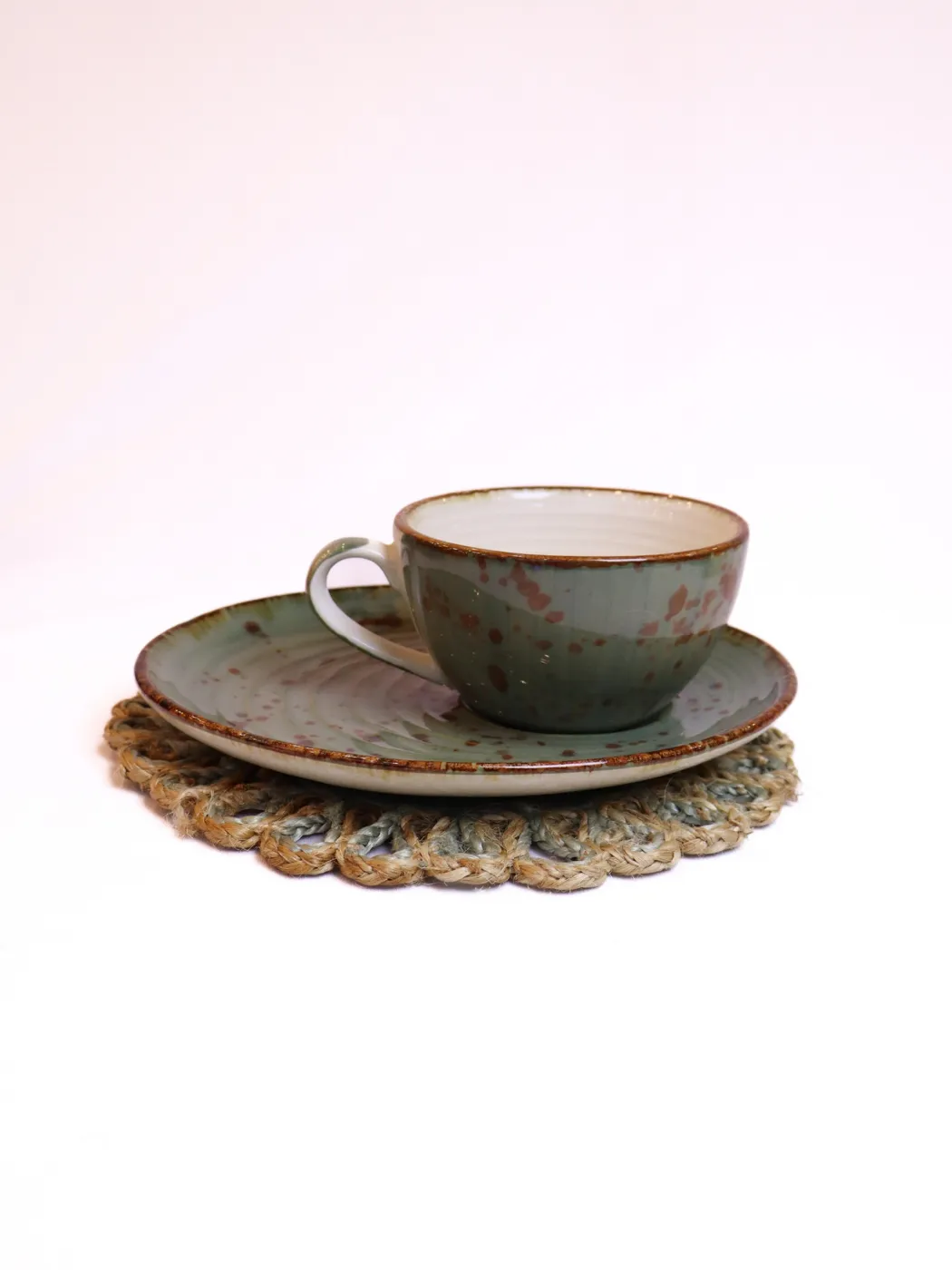 Speckle Green Cup & Saucer
