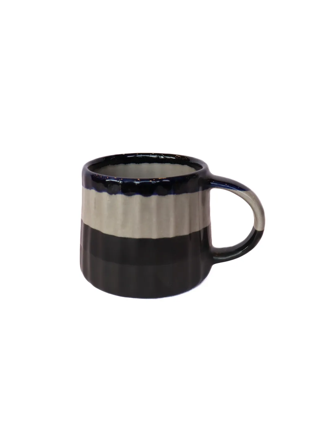 Triple Tone Black,gray,blue Coffee Mug
