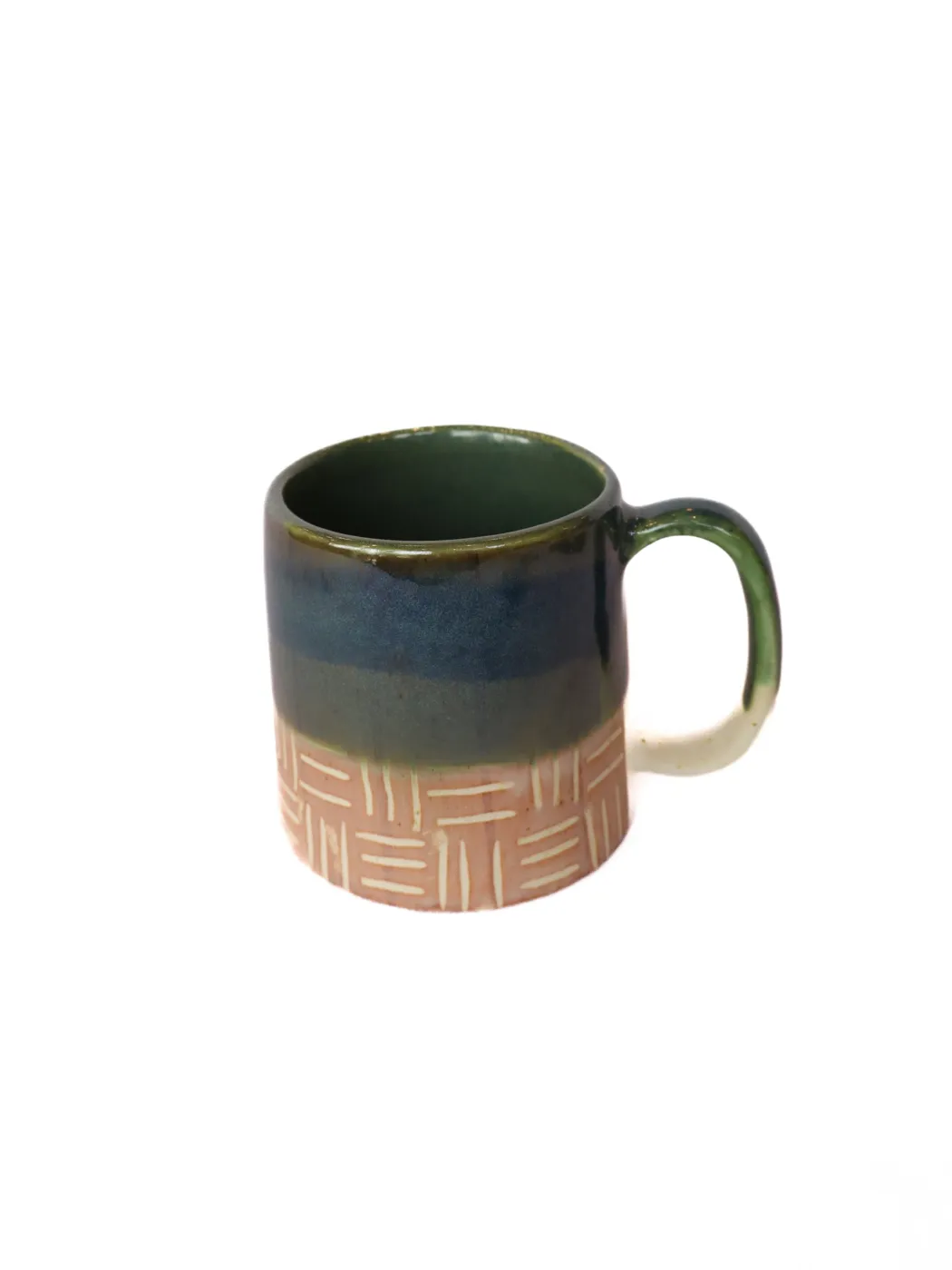 Triple Tone Green,brown Coffee Mug