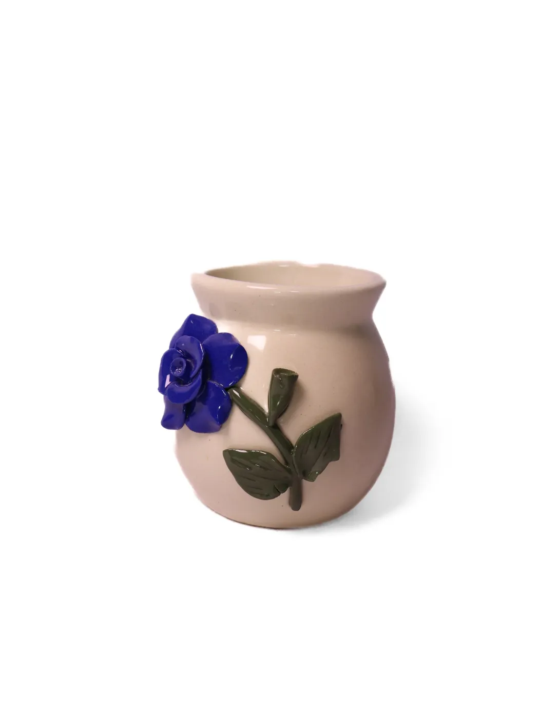 White With Blue 3D Flower S Matki