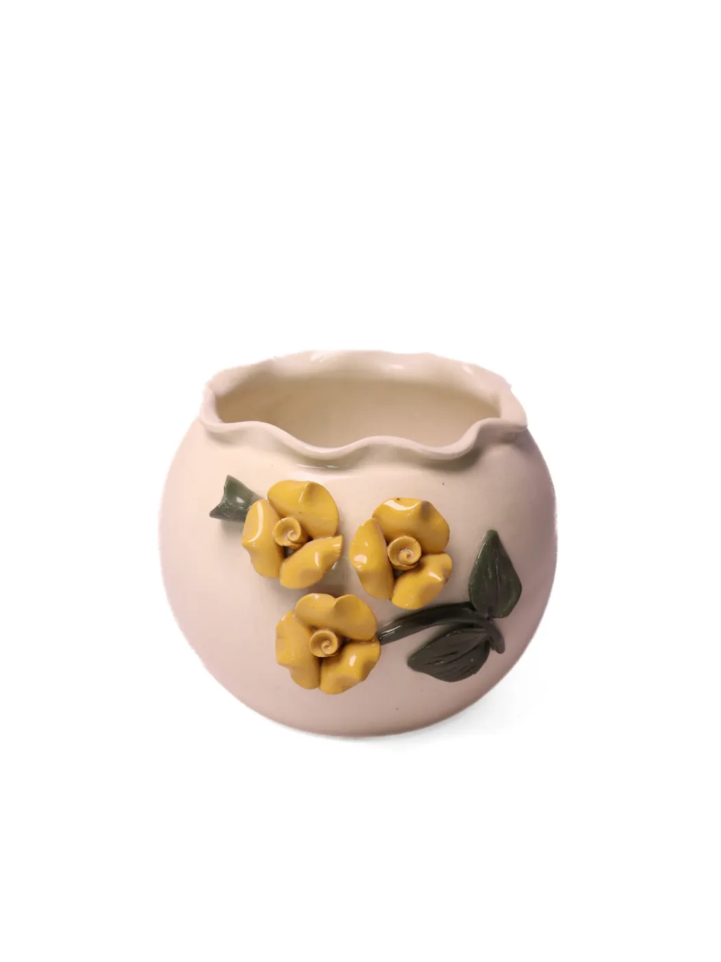 White With Yellow 3D Flower Planter