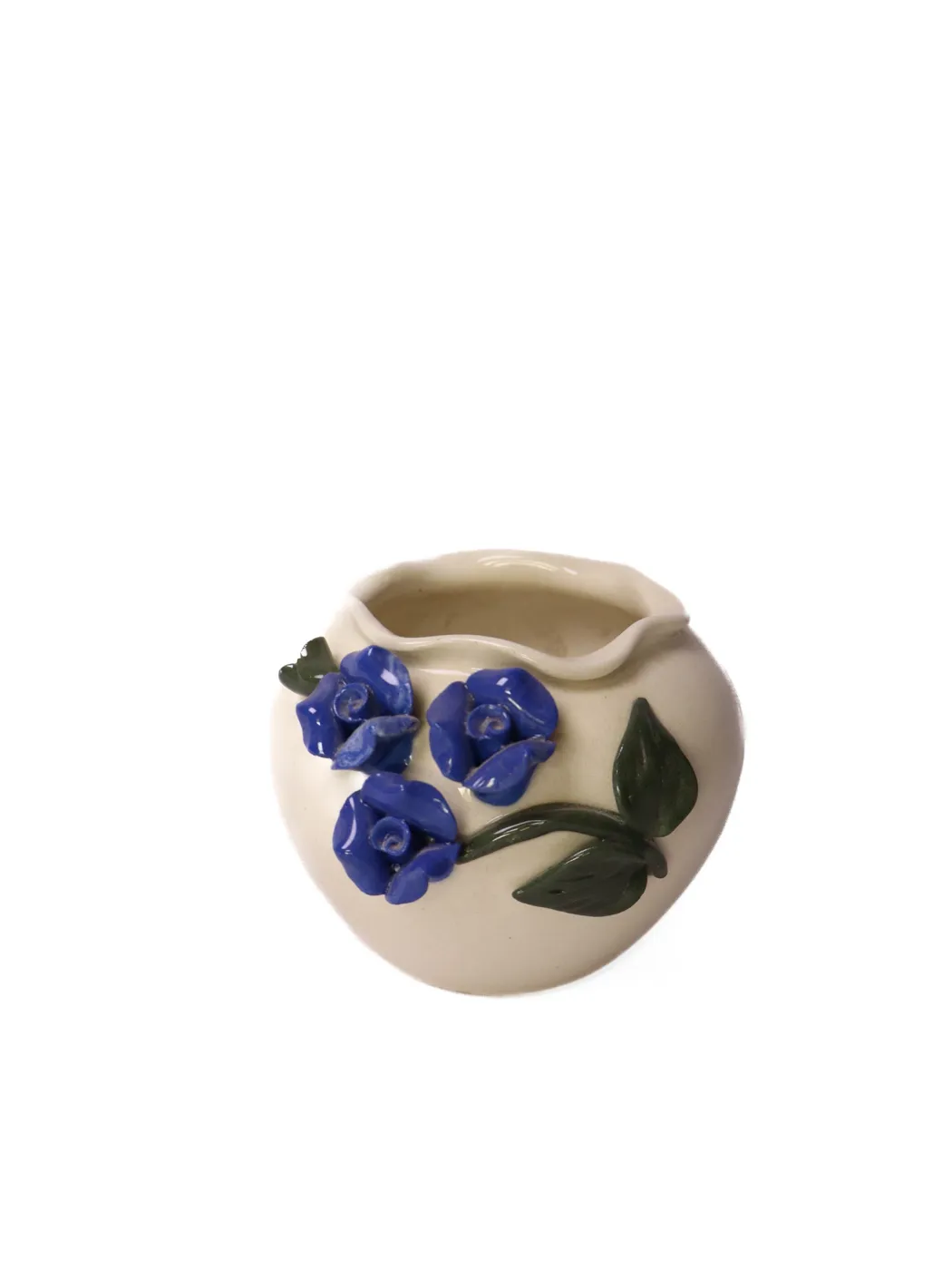 White Planter With Blur Flower 3D