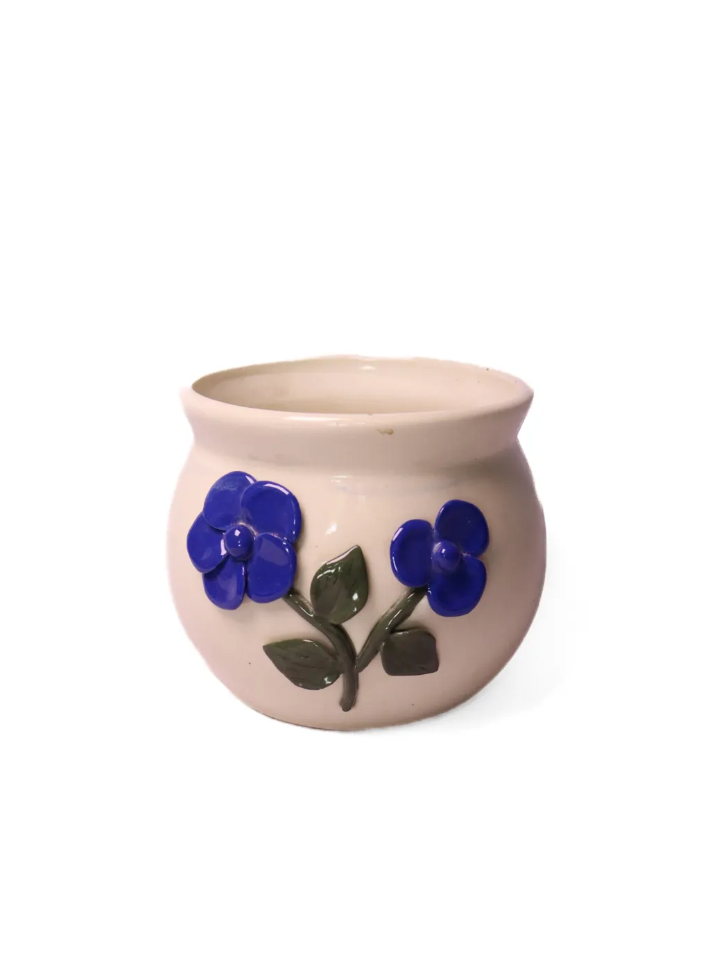 White With Blue 3D Flower Matki