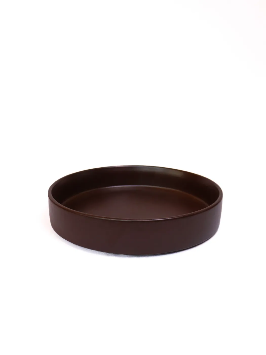 Dark Brown Flat Deep Plate