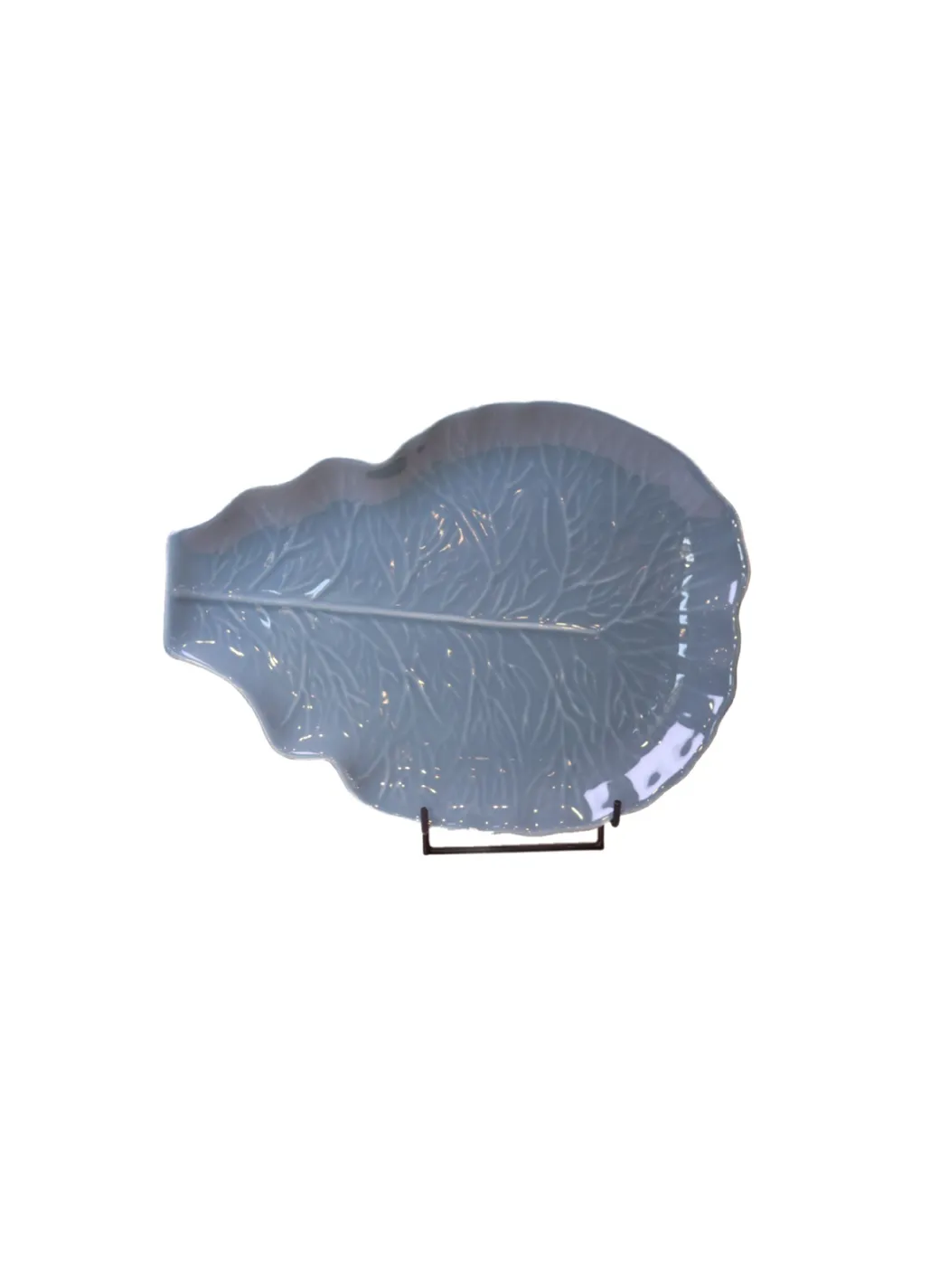 Dusty Blue Leaf Platter