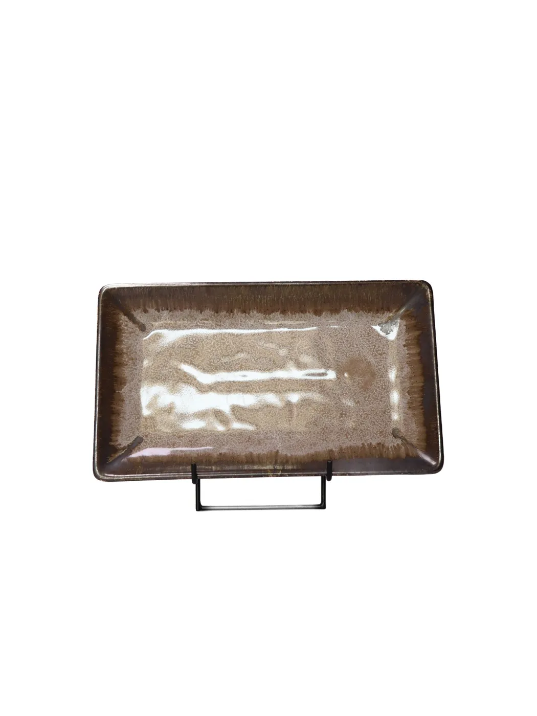 Reactive Brown Rectangular Serving Platter 2