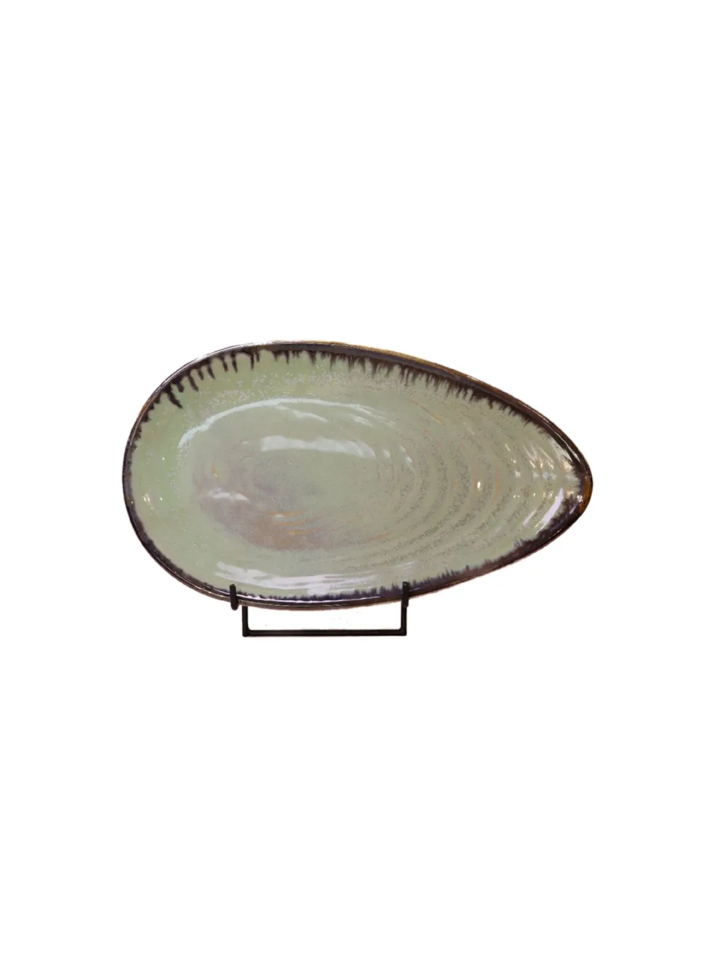 Reactive Glaze Oval Platee Plate